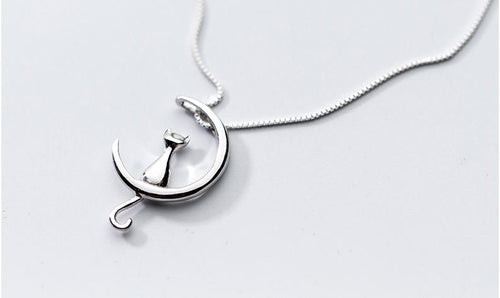 Silver Cat Moon Necklace®