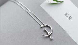 Silver Cat Moon Necklace®