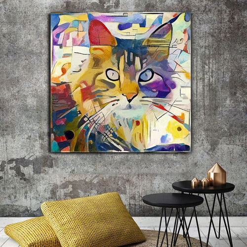 Colorful Cat Abstract Canvas Wall Art®