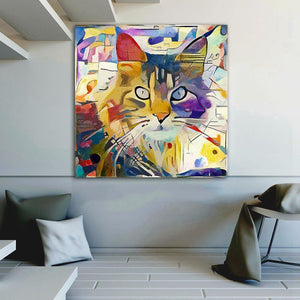 Colorful Cat Abstract Canvas Wall Art®