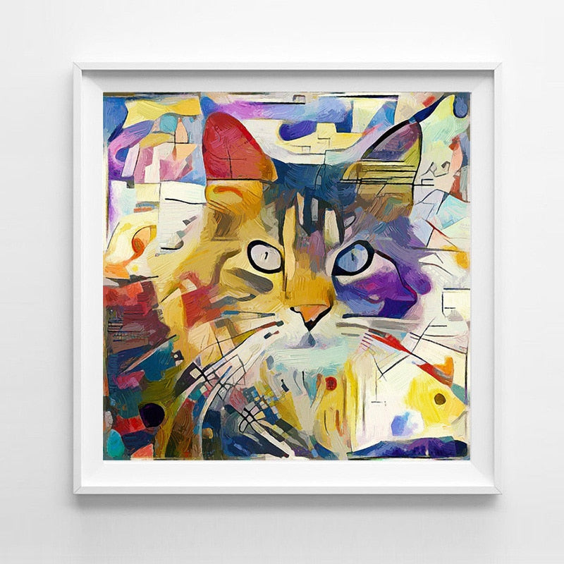 Colorful Cat Abstract Canvas Wall Art®