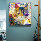 Colorful Cat Abstract Canvas Wall Art®