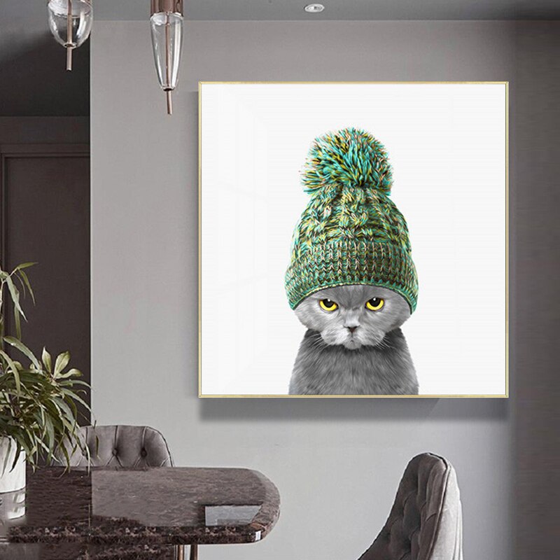 Cat Woolen Cap Canvas Wall Art®