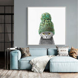 Cat Woolen Cap Canvas Wall Art®